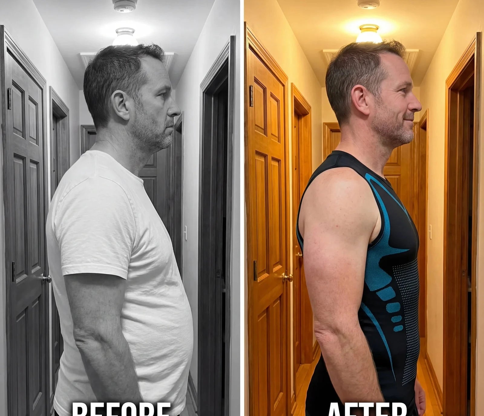 Before and after wearing Daymark